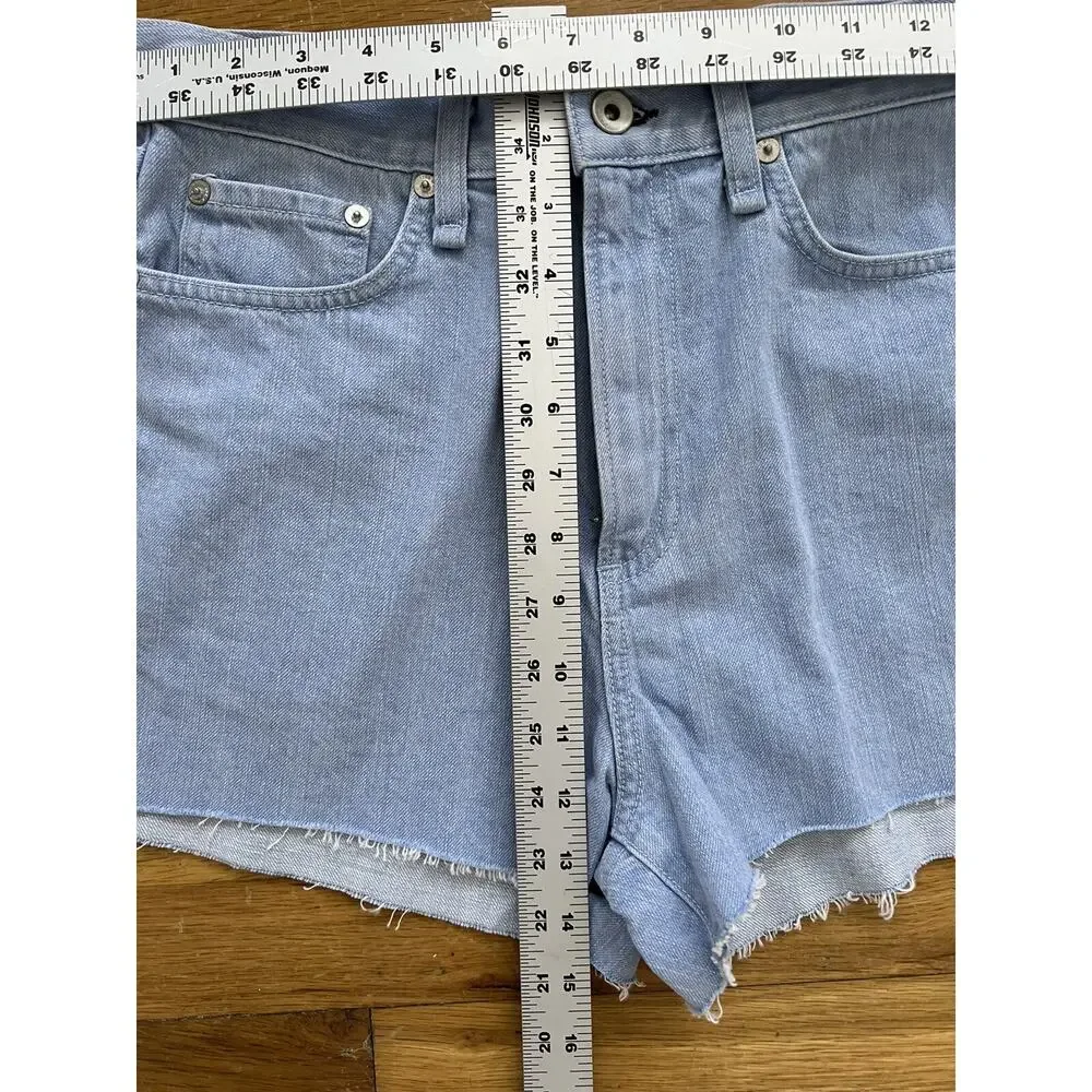 Rag & Bone light blue justine short women size 28 high rise Shorts A003007 - Picture 7 of 9